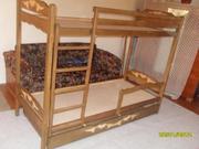   Надежная Двухъярусная кровать с дерева ольхи.